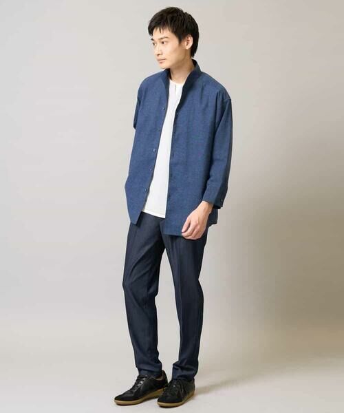 a.v.v / アー・ヴェ・ヴェ シャツ・ブラウス | 【接触冷感/イージーケア】リネン混8分袖スタンドカラーシャツ【洗える/ストレッチ/速乾】 | 詳細13