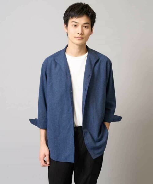 a.v.v / アー・ヴェ・ヴェ シャツ・ブラウス | 【接触冷感/イージーケア】リネン混8分袖スタンドカラーシャツ【洗える/ストレッチ/速乾】 | 詳細18