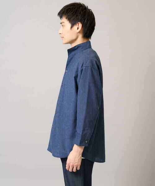 a.v.v / アー・ヴェ・ヴェ シャツ・ブラウス | 【接触冷感/イージーケア】リネン混8分袖スタンドカラーシャツ【洗える/ストレッチ/速乾】 | 詳細22