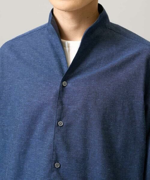 a.v.v / アー・ヴェ・ヴェ シャツ・ブラウス | 【接触冷感/イージーケア】リネン混8分袖スタンドカラーシャツ【洗える/ストレッチ/速乾】 | 詳細24