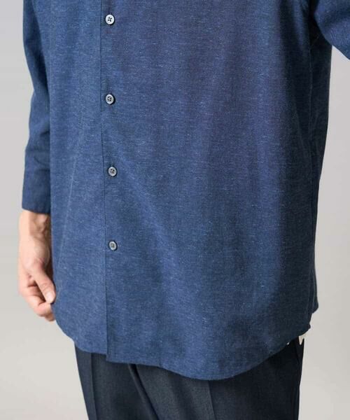 a.v.v / アー・ヴェ・ヴェ シャツ・ブラウス | 【接触冷感/イージーケア】リネン混8分袖スタンドカラーシャツ【洗える/ストレッチ/速乾】 | 詳細26
