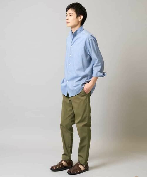 a.v.v / アー・ヴェ・ヴェ シャツ・ブラウス | 【接触冷感/イージーケア】リネン混8分袖スタンドカラーシャツ【洗える/ストレッチ/速乾】 | 詳細5