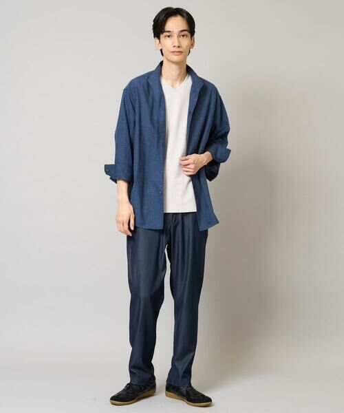 a.v.v / アー・ヴェ・ヴェ シャツ・ブラウス | 【接触冷感/イージーケア】リネン混8分袖スタンドカラーシャツ【洗える/ストレッチ/速乾】 | 詳細8