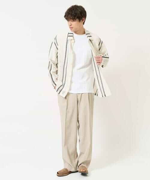 a.v.v / アー・ヴェ・ヴェ カーディガン・ボレロ | 【洗濯機で洗える】透かしストライプカーディガン | 詳細1