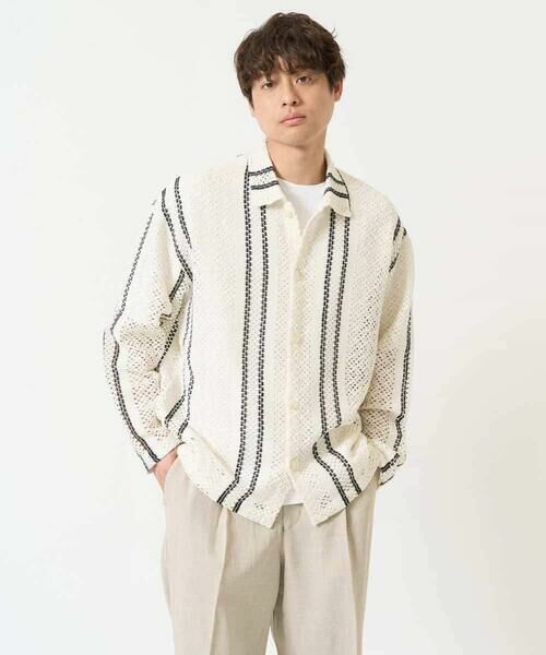 a.v.v / アー・ヴェ・ヴェ カーディガン・ボレロ | 【洗濯機で洗える】透かしストライプカーディガン | 詳細10