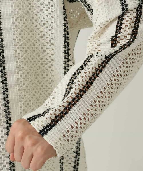 a.v.v / アー・ヴェ・ヴェ カーディガン・ボレロ | 【洗濯機で洗える】透かしストライプカーディガン | 詳細16