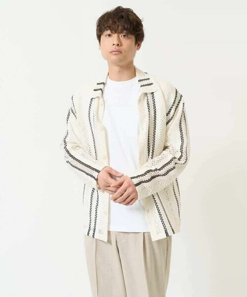 a.v.v / アー・ヴェ・ヴェ カーディガン・ボレロ | 【洗濯機で洗える】透かしストライプカーディガン | 詳細8