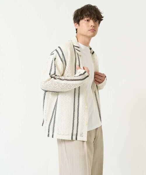 a.v.v / アー・ヴェ・ヴェ カーディガン・ボレロ | 【洗濯機で洗える】透かしストライプカーディガン | 詳細9