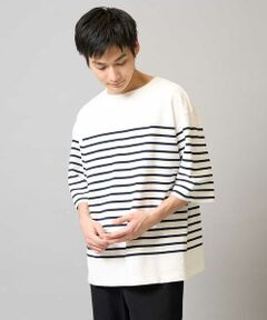 a.v.v / アー・ヴェ・ヴェ カットソー | 【綿100％】ボーダーワイドシルエット五分袖カットソー