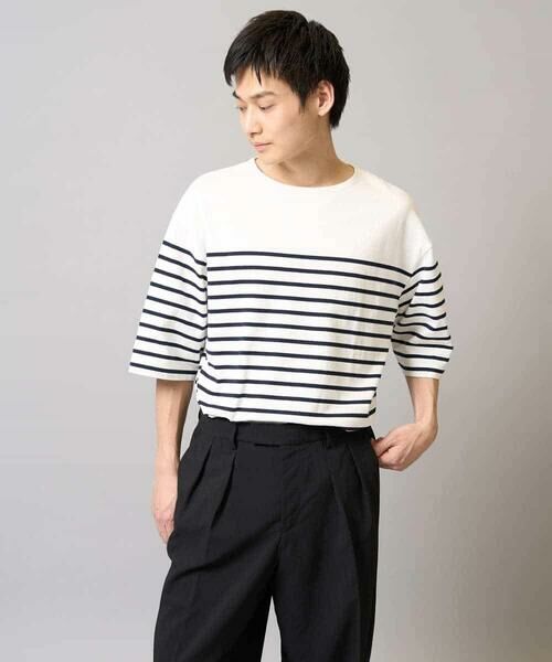 a.v.v / アー・ヴェ・ヴェ カットソー | 【綿100％】ボーダーワイドシルエット五分袖カットソー | 詳細10