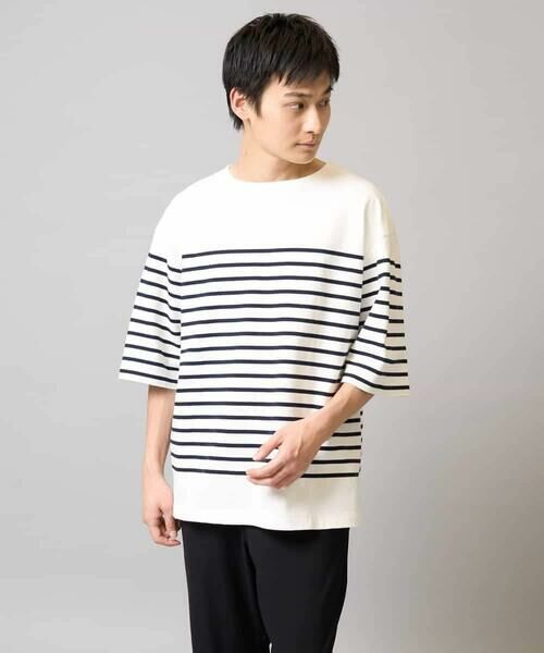 a.v.v / アー・ヴェ・ヴェ カットソー | 【綿100％】ボーダーワイドシルエット五分袖カットソー | 詳細11