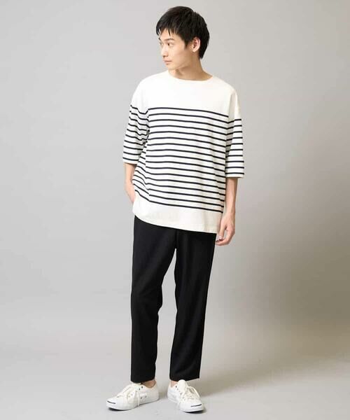 a.v.v / アー・ヴェ・ヴェ カットソー | 【綿100％】ボーダーワイドシルエット五分袖カットソー | 詳細2