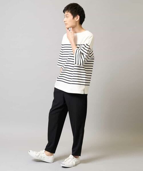 a.v.v / アー・ヴェ・ヴェ カットソー | 【綿100％】ボーダーワイドシルエット五分袖カットソー | 詳細3