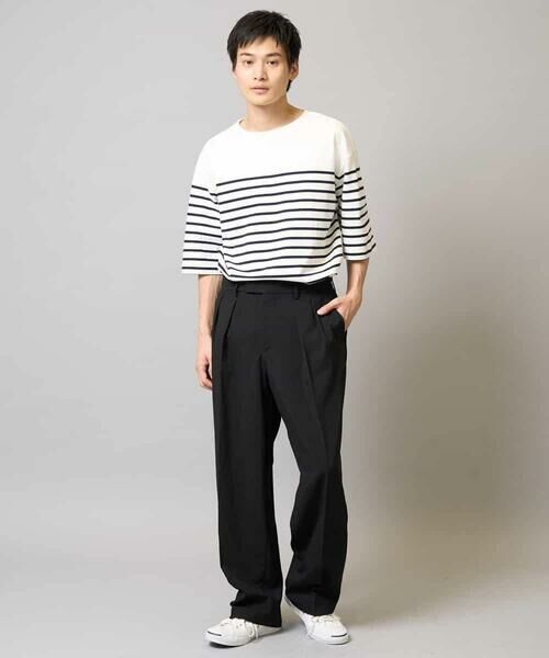 a.v.v / アー・ヴェ・ヴェ カットソー | 【綿100％】ボーダーワイドシルエット五分袖カットソー | 詳細5