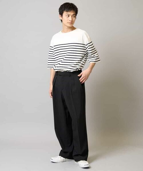 a.v.v / アー・ヴェ・ヴェ カットソー | 【綿100％】ボーダーワイドシルエット五分袖カットソー | 詳細7