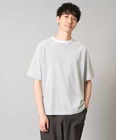 a.v.v / アー・ヴェ・ヴェ カットソー | 【接触冷感】細ボーダーセミワイドシルエットカットソー