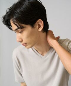 a.v.v / アー・ヴェ・ヴェ カットソー | 【きれいめな半袖】ジャカードVネックカットソー  半袖  ジャケイン  ビズカットソー