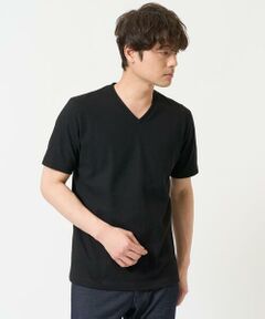 a.v.v / アー・ヴェ・ヴェ カットソー | 【きれいめな半袖】ジャカードVネックカットソー  半袖  ジャケイン  ビズカットソー