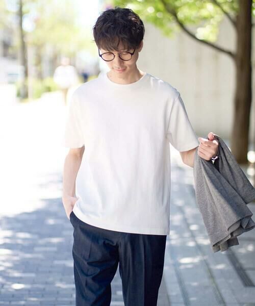 a.v.v / アー・ヴェ・ヴェ カットソー | 【きれいめな半袖】ジャカードクルーネックカットソー  半袖 ジャケイン  ビズカットソー | 詳細18