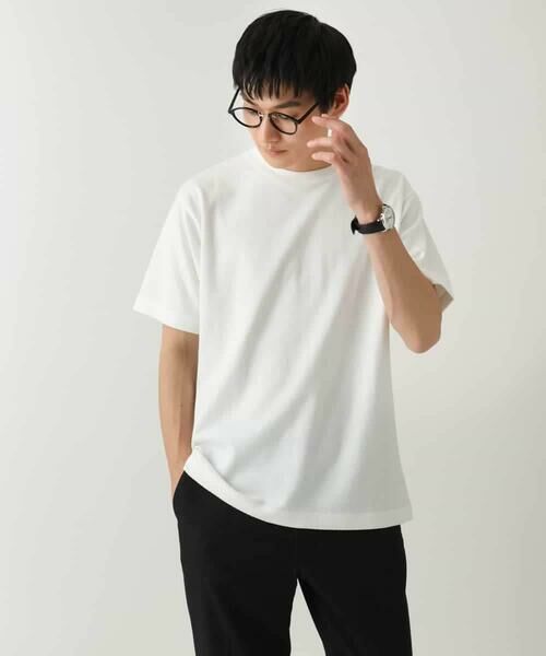 a.v.v / アー・ヴェ・ヴェ カットソー | 【きれいめな半袖】ジャカードクルーネックカットソー  半袖 ジャケイン  ビズカットソー | 詳細21