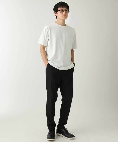 a.v.v / アー・ヴェ・ヴェ カットソー | 【きれいめな半袖】ジャカードクルーネックカットソー  半袖 ジャケイン  ビズカットソー | 詳細8