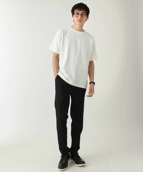 a.v.v / アー・ヴェ・ヴェ カットソー | 【きれいめな半袖】ジャカードクルーネックカットソー  半袖 ジャケイン  ビズカットソー | 詳細9