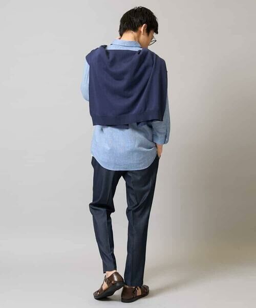 a.v.v / アー・ヴェ・ヴェ ショート・ハーフ・半端丈パンツ | 【イージーケア/接触冷感】スマートシャンブレーアンクル丈スラックス | 詳細14