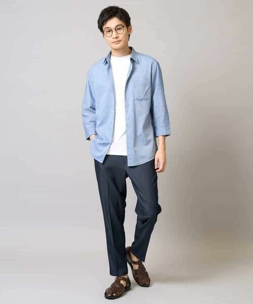 a.v.v / アー・ヴェ・ヴェ ショート・ハーフ・半端丈パンツ | 【イージーケア/接触冷感】スマートシャンブレーアンクル丈スラックス | 詳細8