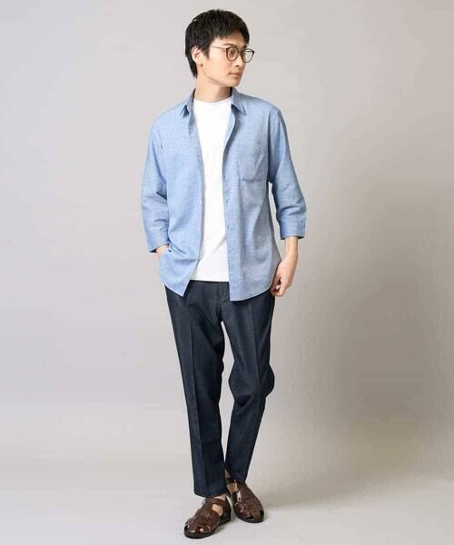 a.v.v / アー・ヴェ・ヴェ ショート・ハーフ・半端丈パンツ | 【イージーケア/接触冷感】スマートシャンブレーアンクル丈スラックス | 詳細9