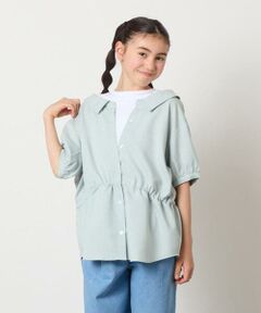 a.v.v / アー・ヴェ・ヴェ シャツ・ブラウス | [120-130]麻調レイヤード風ブラウス