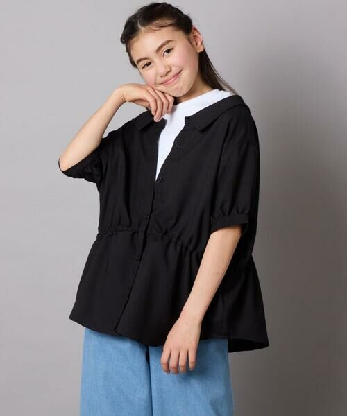 a.v.v / アー・ヴェ・ヴェ シャツ・ブラウス | [120-130]麻調レイヤード風ブラウス | 詳細3
