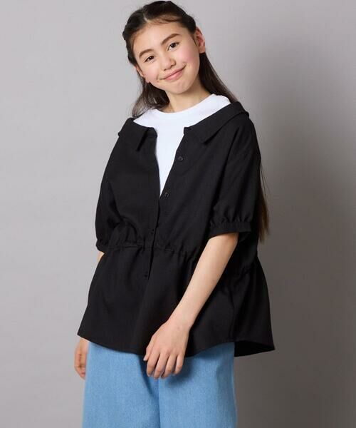 a.v.v / アー・ヴェ・ヴェ シャツ・ブラウス | [120-130]麻調レイヤード風ブラウス | 詳細4