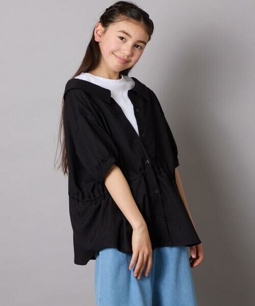 a.v.v / アー・ヴェ・ヴェ シャツ・ブラウス | [120-130]麻調レイヤード風ブラウス | 詳細5