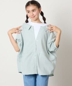 a.v.v / アー・ヴェ・ヴェ シャツ・ブラウス | [160]麻調レイヤード風ブラウス