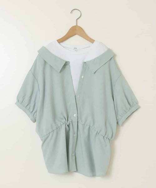 a.v.v / アー・ヴェ・ヴェ シャツ・ブラウス | [160]麻調レイヤード風ブラウス | 詳細1