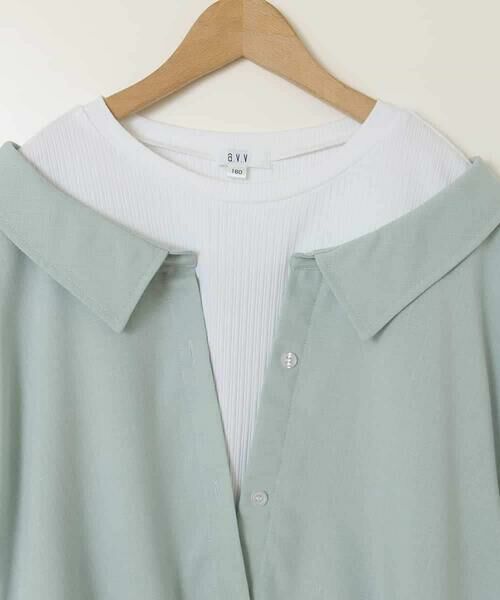 a.v.v / アー・ヴェ・ヴェ シャツ・ブラウス | [160]麻調レイヤード風ブラウス | 詳細3