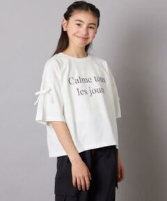 a.v.v / アー・ヴェ・ヴェ カットソー | 【接触冷感/ジメジメ対策】[130]袖スリットロゴTシャツ