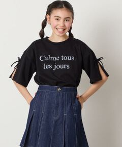 a.v.v / アー・ヴェ・ヴェ カットソー | 【接触冷感/ジメジメ対策】[130]袖スリットロゴTシャツ