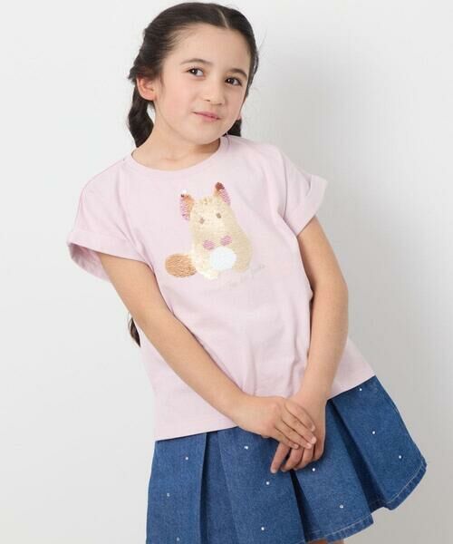 a.v.v / アー・ヴェ・ヴェ カットソー | 【毛玉になりにくい/安心の綿100％/キラキラスパンコール】[140-150]モチーフアソートTシャツ | 詳細1