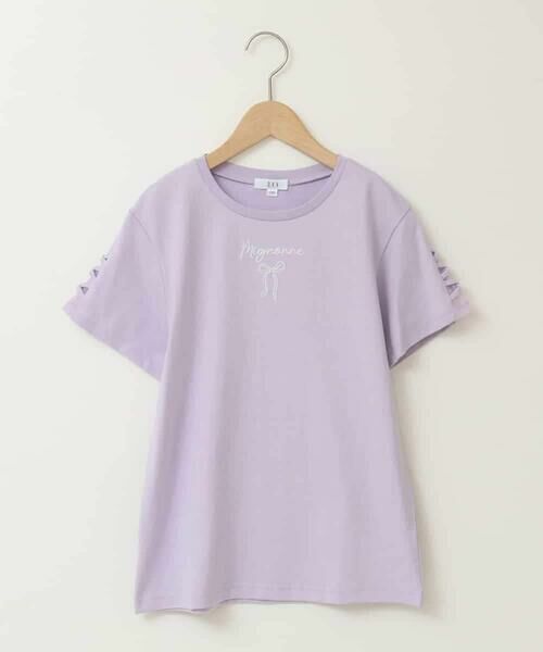 a.v.v / アー・ヴェ・ヴェ カットソー | [140-150]ソデレースアップＴシャツ | 詳細1