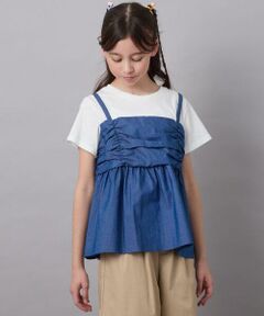 a.v.v / アー・ヴェ・ヴェ カットソー | [160]ギャザーキャミドッキングトップス