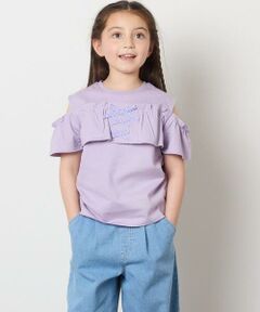 a.v.v / アー・ヴェ・ヴェ カットソー | 【接触冷感/ジメジメ対策/毛玉になりにくい/安心の綿100％】[160]フリルオフショルTシャツ