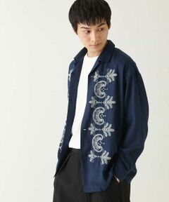 a.v.v / アー・ヴェ・ヴェ シャツ・ブラウス | 【中止品番】ボタニカル柄刺繍ワイドシルエットシャツ