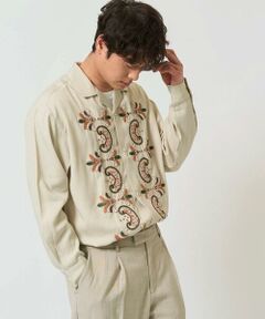 a.v.v / アー・ヴェ・ヴェ シャツ・ブラウス | 【中止品番】ボタニカル柄刺繍ワイドシルエットシャツ