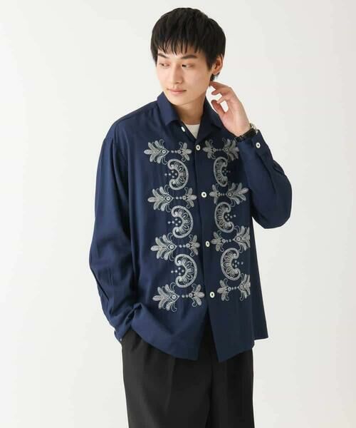 a.v.v / アー・ヴェ・ヴェ シャツ・ブラウス | 【中止品番】ボタニカル柄刺繍ワイドシルエットシャツ | 詳細11