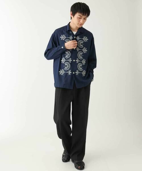 a.v.v / アー・ヴェ・ヴェ シャツ・ブラウス | 【中止品番】ボタニカル柄刺繍ワイドシルエットシャツ | 詳細3