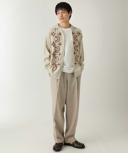 a.v.v / アー・ヴェ・ヴェ シャツ・ブラウス | 【中止品番】ボタニカル柄刺繍ワイドシルエットシャツ | 詳細6