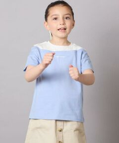 a.v.v / アー・ヴェ・ヴェ カットソー | 【接触冷感/ジメジメ対策/毛玉になりにくい/安心の綿100％】[140-150]オフショルレイヤードロゴTシャツ