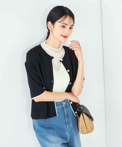 a.v.v / アー・ヴェ・ヴェ カーディガン・ボレロ | 【UVカット/接触冷感】バイカラーハーフスリーブカーディガン