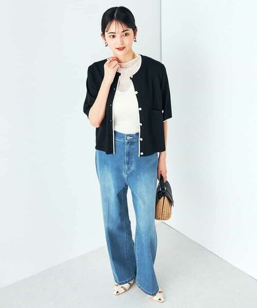 a.v.v / アー・ヴェ・ヴェ カーディガン・ボレロ | 【UVカット/接触冷感】バイカラーハーフスリーブカーディガン | 詳細10